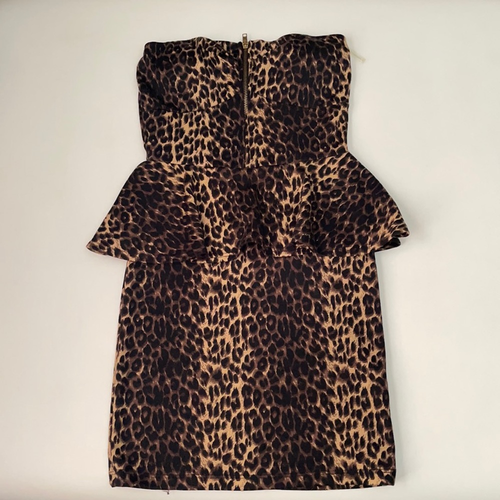 Leopard print peplum dress size S